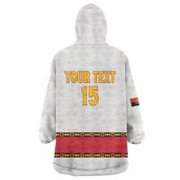 Custom Angola Football Wearable Blanket Hoodie Avante Palancas Negras - White - Wonder Print Shop