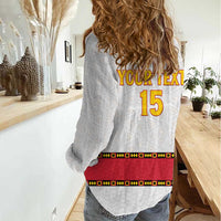 Custom Angola Football Women Casual Shirt Avante Palancas Negras - White - Wonder Print Shop