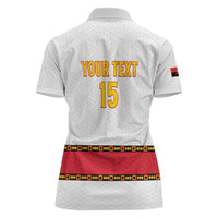 Custom Angola Football Women Polo Shirt Avante Palancas Negras - White - Wonder Print Shop