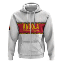 Custom Angola Football Zip Hoodie Avante Palancas Negras - White - Wonder Print Shop