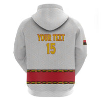 Custom Angola Football Zip Hoodie Avante Palancas Negras - White - Wonder Print Shop