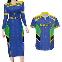 Custom Tanzania Football Couples Matching Long Sleeve Bodycon Dress and Hawaiian Shirt Go Taifa Stars Go - Wonder Print Shop
