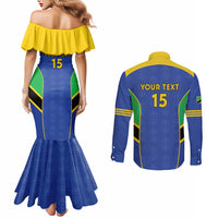 Custom Tanzania Football Couples Matching Mermaid Dress and Long Sleeve Button Shirt Go Taifa Stars Go - Wonder Print Shop