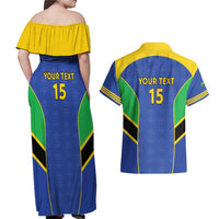 Custom Tanzania Football Couples Matching Off Shoulder Maxi Dress and Hawaiian Shirt Go Taifa Stars Go - Wonder Print Shop