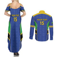 Custom Tanzania Football Couples Matching Summer Maxi Dress and Long Sleeve Button Shirt Go Taifa Stars Go - Wonder Print Shop