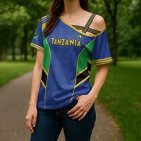 Custom Tanzania Football Cross Shoulder Shirt Go Taifa Stars Go - Wonder Print Shop