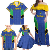 Custom Tanzania Football Family Matching Off Shoulder Maxi Dress and Hawaiian Shirt Go Taifa Stars Go - Wonder Print Shop