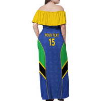 Custom Tanzania Football Family Matching Off Shoulder Maxi Dress and Hawaiian Shirt Go Taifa Stars Go - Wonder Print Shop