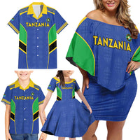 Custom Tanzania Football Family Matching Off Shoulder Short Dress and Hawaiian Shirt Go Taifa Stars Go - Wonder Print Shop