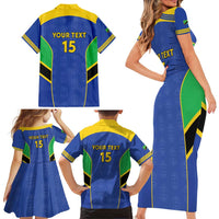 Custom Tanzania Football Family Matching Short Sleeve Bodycon Dress and Hawaiian Shirt Go Taifa Stars Go - Wonder Print Shop