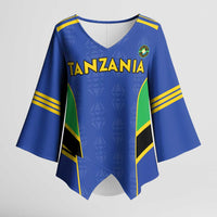 Custom Tanzania Football Kimono Sleeve Blouse Go Taifa Stars Go - Wonder Print Shop