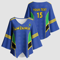 Custom Tanzania Football Kimono Sleeve Blouse Go Taifa Stars Go - Wonder Print Shop