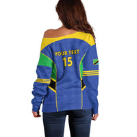 Custom Tanzania Football Off Shoulder Sweater Go Taifa Stars Go - Wonder Print Shop