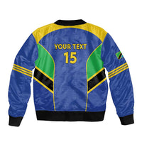 Custom Tanzania Football Sleeve Zip Bomber Jacket Go Taifa Stars Go - Wonder Print Shop
