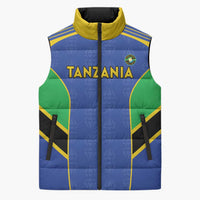 Custom Tanzania Football Sleeveless Puffer Jacket Go Taifa Stars Go - Wonder Print Shop