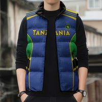 Custom Tanzania Football Sleeveless Puffer Jacket Go Taifa Stars Go - Wonder Print Shop