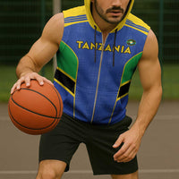 Custom Tanzania Football Sleeveless Zip Hoodie Go Taifa Stars Go - Wonder Print Shop