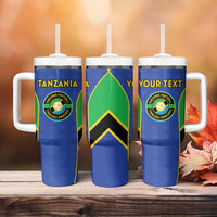 Custom Tanzania Football Tumbler With Handle Go Taifa Stars Go - Wonder Print Shop