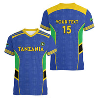 Custom Tanzania Football Women V-Neck T-Shirt Go Taifa Stars Go - Wonder Print Shop