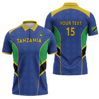 Custom Tanzania Football Zipper Polo Shirt Go Taifa Stars Go - Wonder Print Shop