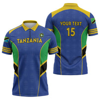 Custom Tanzania Football Zipper Polo Shirt Go Taifa Stars Go - Wonder Print Shop