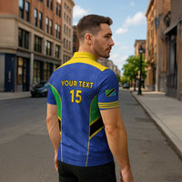 Custom Tanzania Football Zipper Polo Shirt Go Taifa Stars Go - Wonder Print Shop