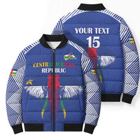 Custom Central African Republic Football Bomber Puffer Jacket Go Champions - Wonder Print Shop