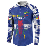 Custom Central African Republic Football Button Sweatshirt Go Champions - Wonder Print Shop