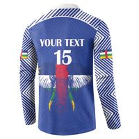 Custom Central African Republic Football Button Sweatshirt Go Champions - Wonder Print Shop