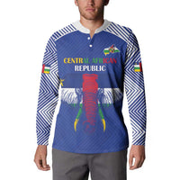 Custom Central African Republic Football Button Sweatshirt Go Champions - Wonder Print Shop