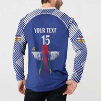 Custom Central African Republic Football Button Sweatshirt Go Champions - Wonder Print Shop