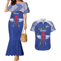Custom Central African Republic Football Couples Matching Mermaid Dress and Hawaiian Shirt Go Champions - Wonder Print Shop