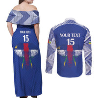 Custom Central African Republic Football Couples Matching Off Shoulder Maxi Dress and Long Sleeve Button Shirt Go Champions - Wonder Print Shop