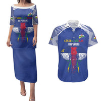 Custom Central African Republic Football Couples Matching Puletasi and Hawaiian Shirt Go Champions - Wonder Print Shop