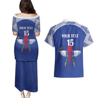 Custom Central African Republic Football Couples Matching Puletasi and Hawaiian Shirt Go Champions - Wonder Print Shop