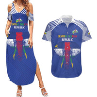 Custom Central African Republic Football Couples Matching Summer Maxi Dress and Hawaiian Shirt Go Champions - Wonder Print Shop
