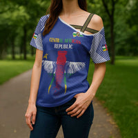 Custom Central African Republic Football Cross Shoulder Shirt Go Champions - Wonder Print Shop
