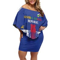 Custom Central African Republic Football Family Matching Off Shoulder Short Dress and Hawaiian Shirt Go Champions - Wonder Print Shop