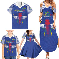 Custom Central African Republic Football Family Matching Summer Maxi Dress and Hawaiian Shirt Go Champions - Wonder Print Shop