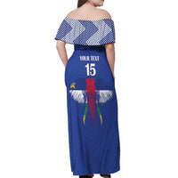 Custom Central African Republic Football Off Shoulder Maxi Dress Go Champions - Wonder Print Shop