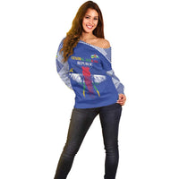 Custom Central African Republic Football Off Shoulder Sweater Go Champions - Wonder Print Shop