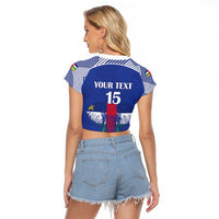 Custom Central African Republic Football Raglan Cropped T Shirt Go Champions - Wonder Print Shop