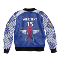 Custom Central African Republic Football Sleeve Zip Bomber Jacket Go Champions - Wonder Print Shop