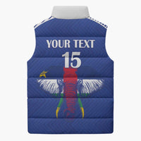 Custom Central African Republic Football Sleeveless Puffer Jacket Go Champions - Wonder Print Shop