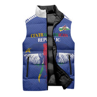 Custom Central African Republic Football Sleeveless Puffer Jacket Go Champions - Wonder Print Shop
