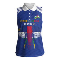Custom Central African Republic Football Women Sleeveless Polo Shirt Go Champions - Wonder Print Shop