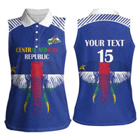 Custom Central African Republic Football Women Sleeveless Polo Shirt Go Champions - Wonder Print Shop