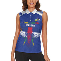 Custom Central African Republic Football Women Sleeveless Polo Shirt Go Champions - Wonder Print Shop