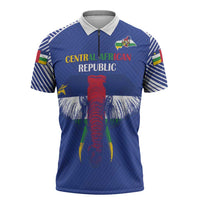 Custom Central African Republic Football Zipper Polo Shirt Go Champions - Wonder Print Shop