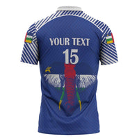 Custom Central African Republic Football Zipper Polo Shirt Go Champions - Wonder Print Shop